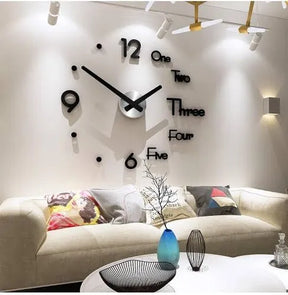 Analog Modern 3d Frameless Diy Large Wall Clock - M A Enterprises