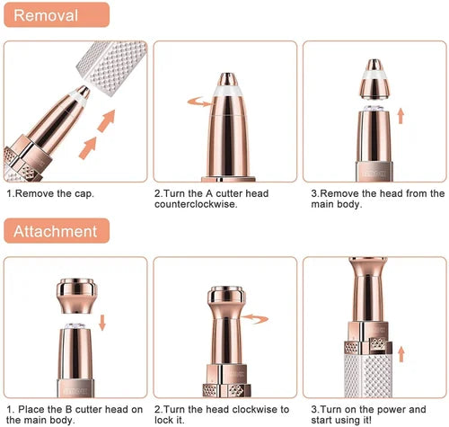 Gold 2 IN 1 FACIAL AND EYEBROW HAIR REMOVER - M A Enterprises