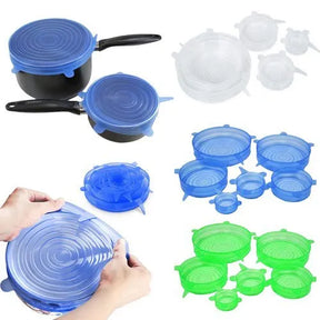 Multicolor SILICONE Silicon Lid Set Of 6 - M A Enterprises