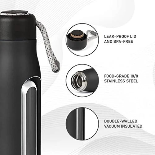 Stainless Steel Screw Type Fashion Sports Water Bottle - M A Enterprises