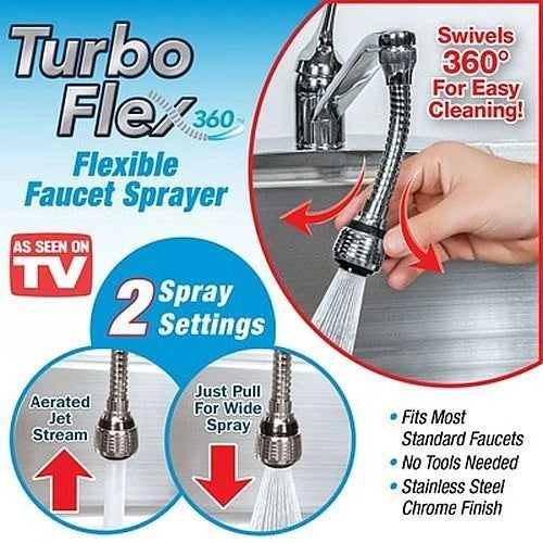 Silver Stainless Steel Turbo Flex 360 - M A Enterprises