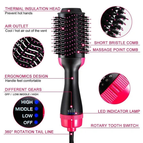 Round Hot Air Brush, For To comb and straighten Hair - M A Enterprises