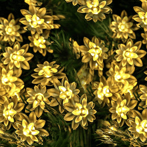 Solar flower lights outdoor led decoration fairy lotus string light - M A Enterprises