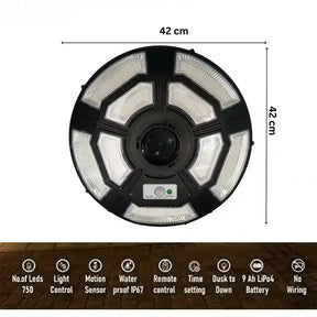 Solar outdoor light | Modern UFO garden pole and wall street lights - M A Enterprises