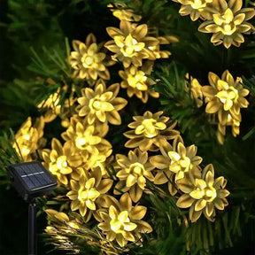 Solar flower lights outdoor led decoration fairy lotus string light - M A Enterprises