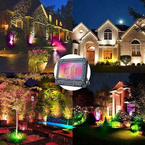 solar powered rgb flood light waterproof led garden lights - M A Enterprises